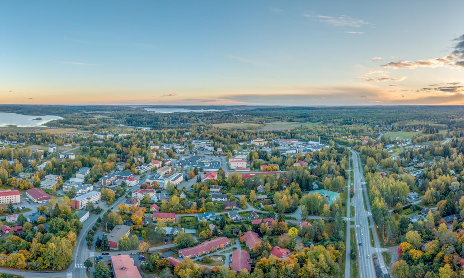 Oriveden keskustaa kuvattuna ylhäältäpäin
