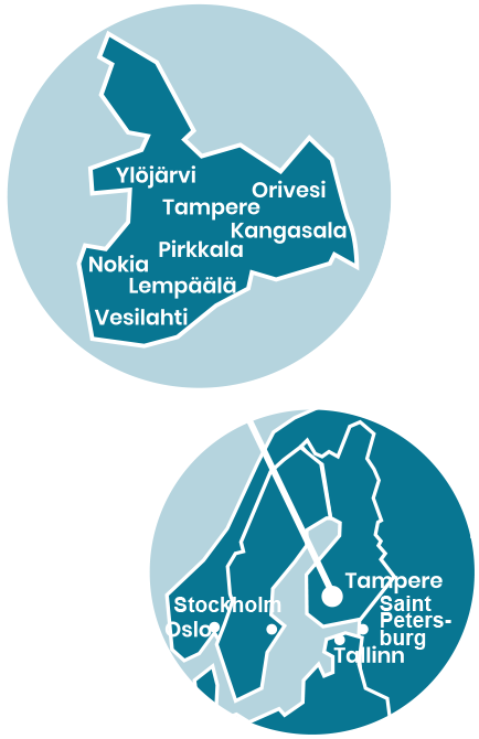 Karttakuva Tampereen seudusta